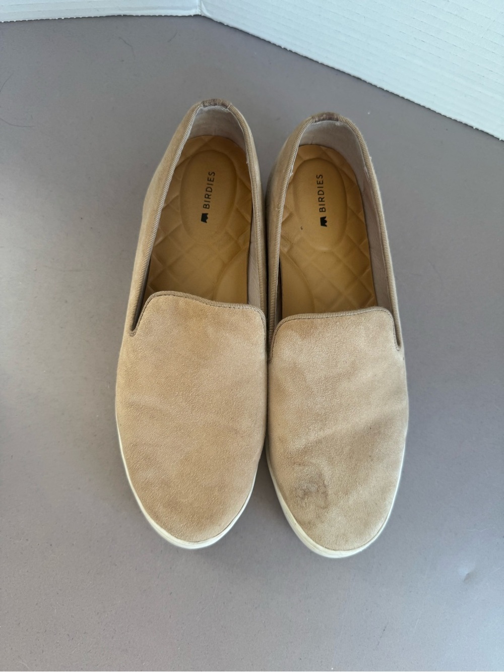 Birdies Slip-On Loafers in Light Tan Suede - Picture 3 of 8